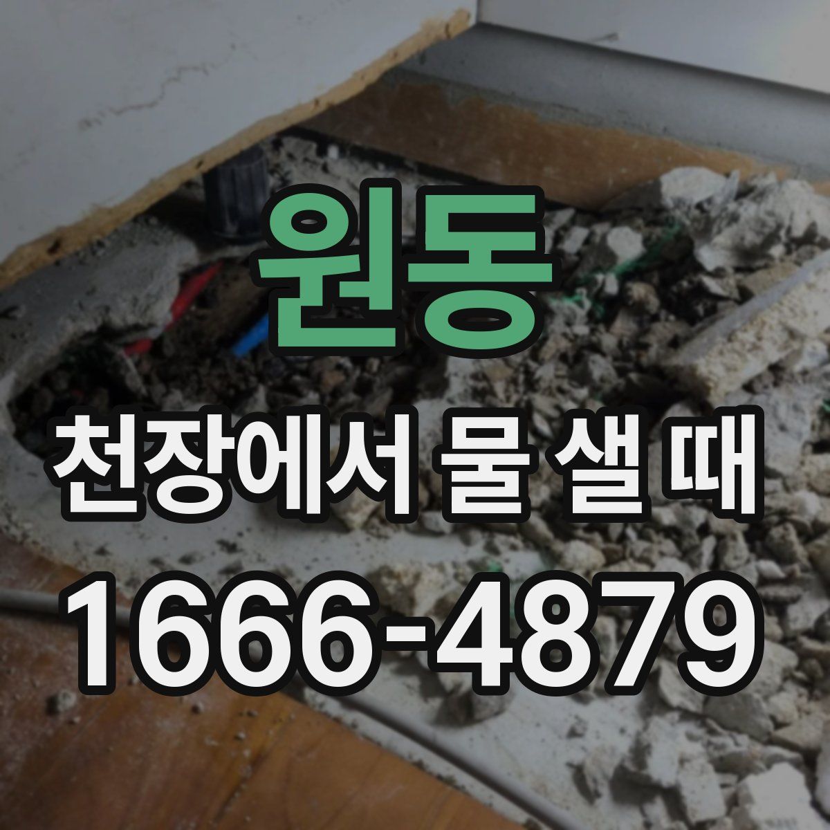 원동 천장에서 물 샐 때