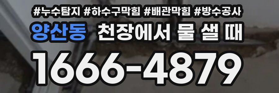 양산동 천장에서 물 샐 때