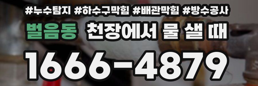 벌음동 천장에서 물 샐 때
