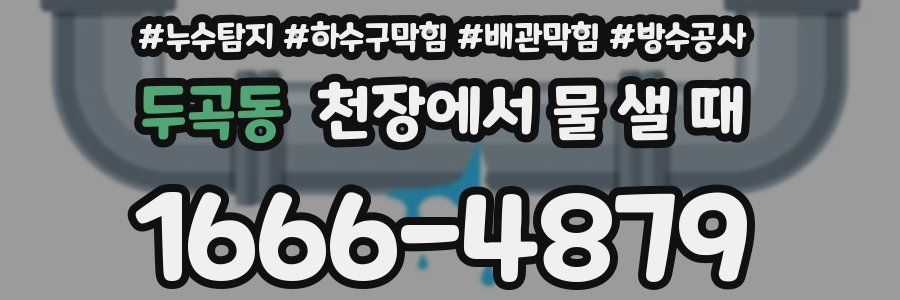두곡동 천장에서 물 샐 때