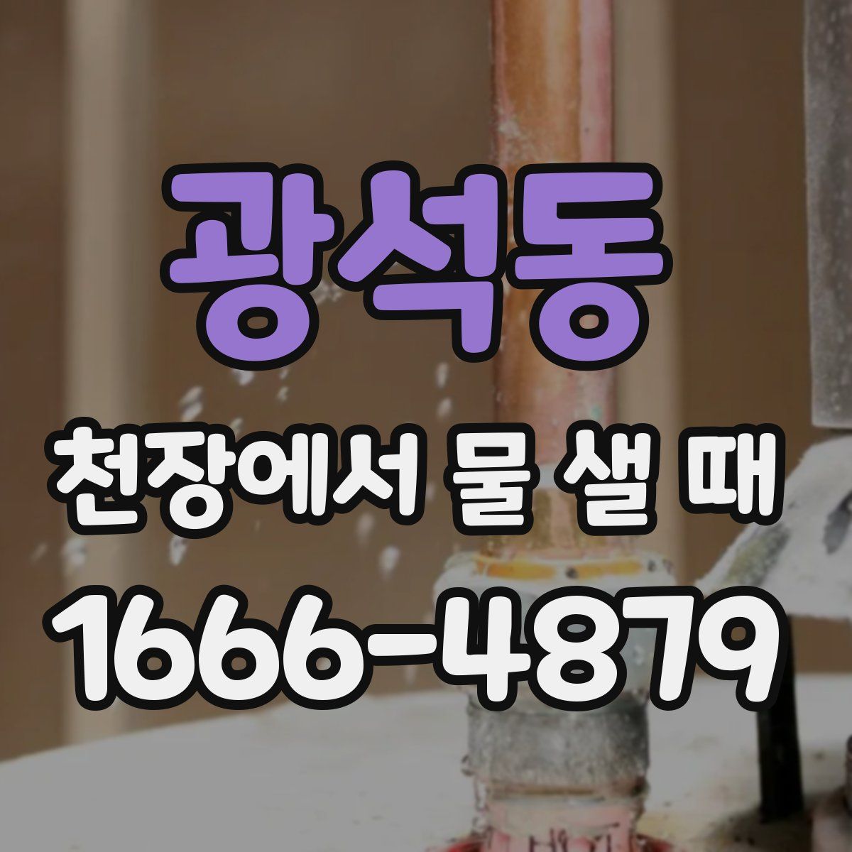 광석동 천장에서 물 샐 때