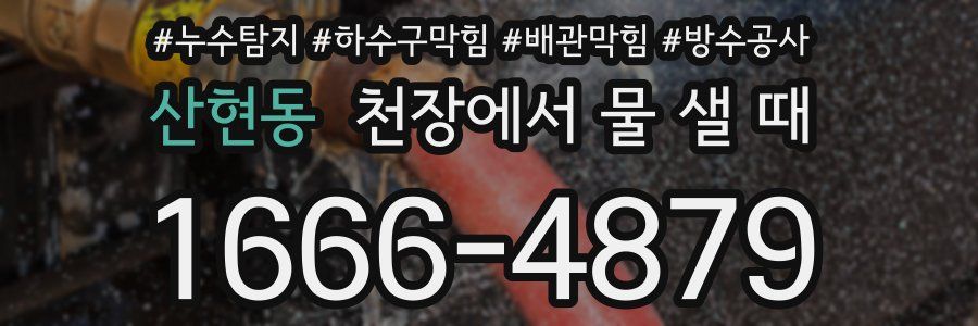 산현동 천장에서 물 샐 때