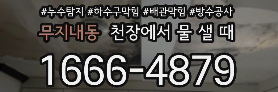 무지내동 천장에서 물 샐 때