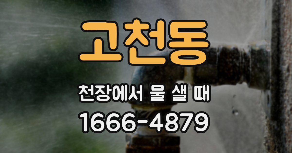 고천동 천장에서 물 샐 때