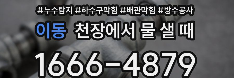 이동 천장에서 물 샐 때
