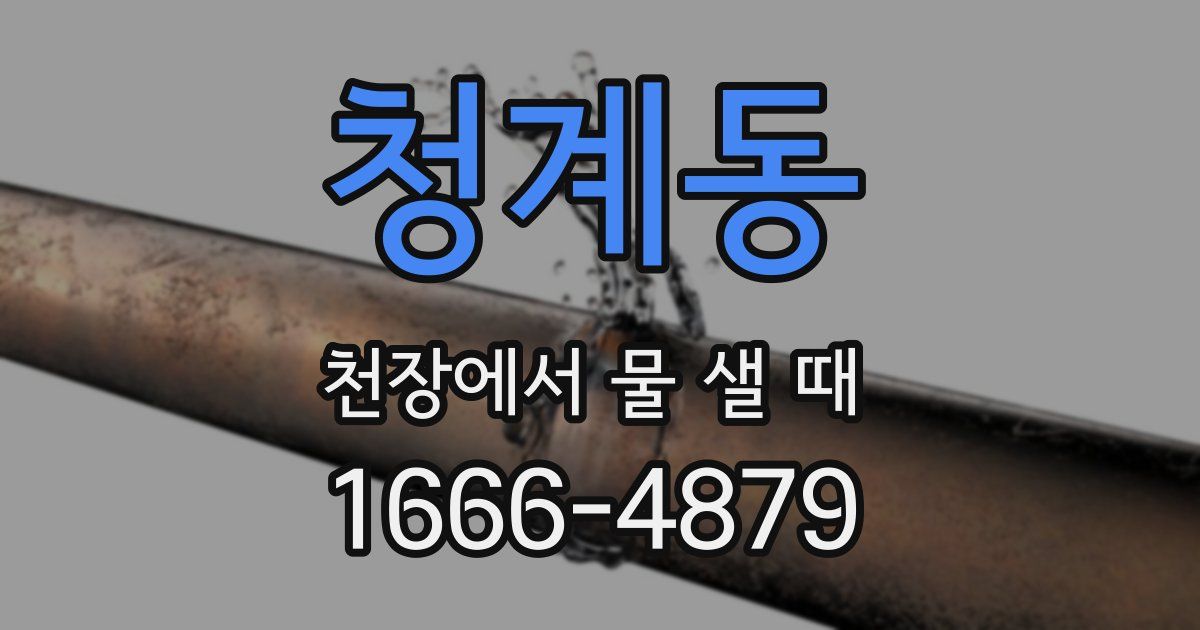 청계동 천장에서 물 샐 때