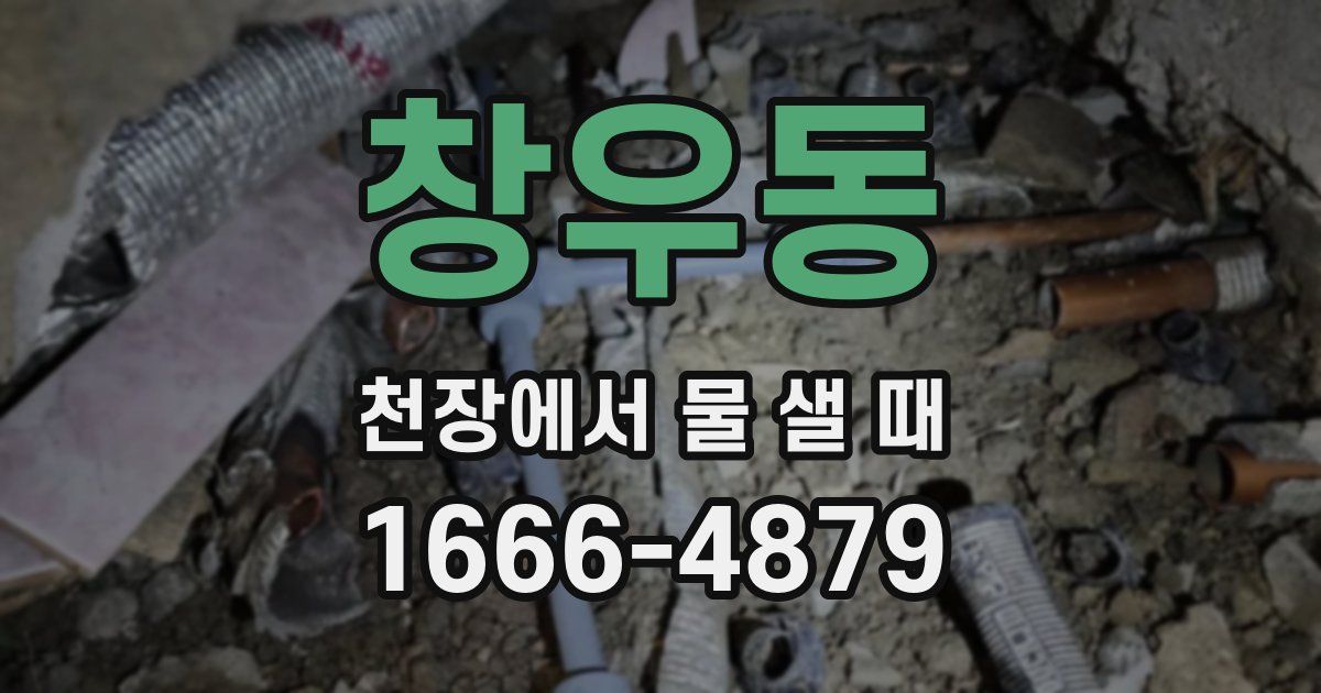 창우동 천장에서 물 샐 때