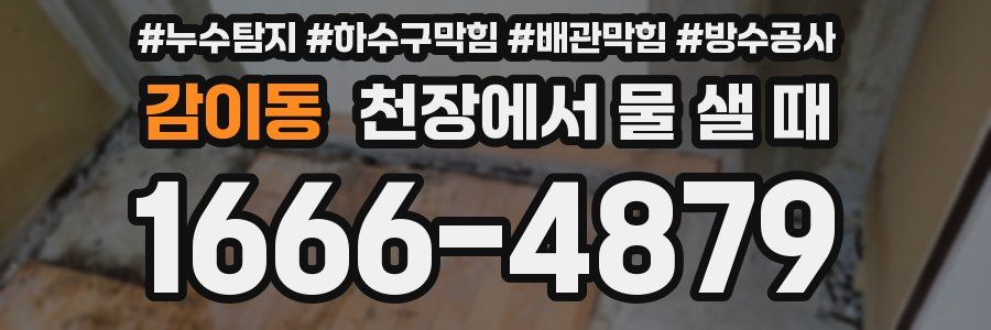 감이동 천장에서 물 샐 때