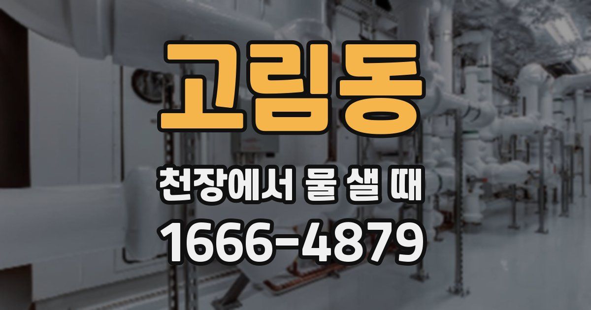 고림동 천장에서 물 샐 때
