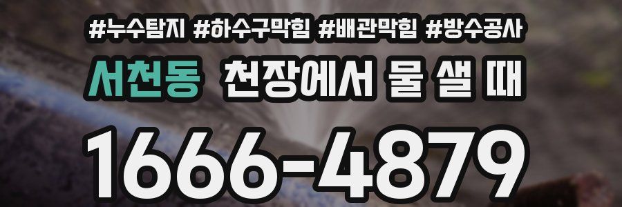 서천동 천장에서 물 샐 때