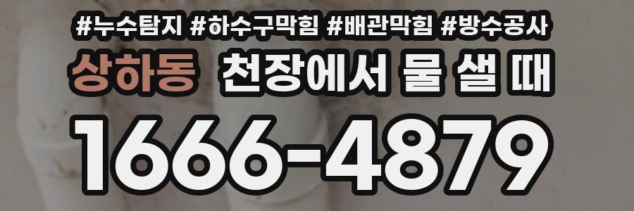 상하동 천장에서 물 샐 때