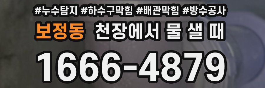 보정동 천장에서 물 샐 때