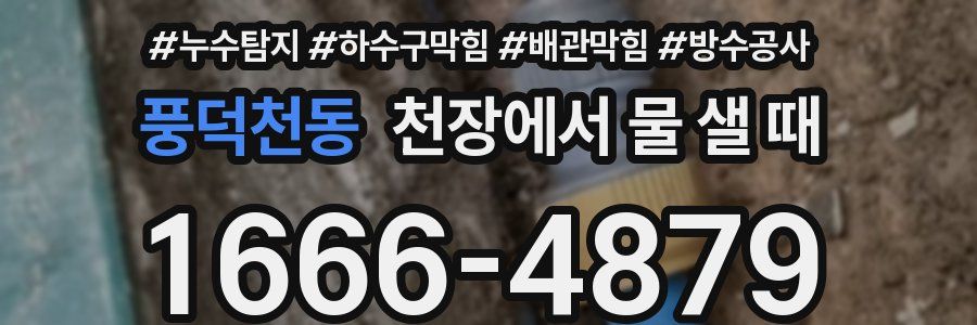 풍덕천동 천장에서 물 샐 때