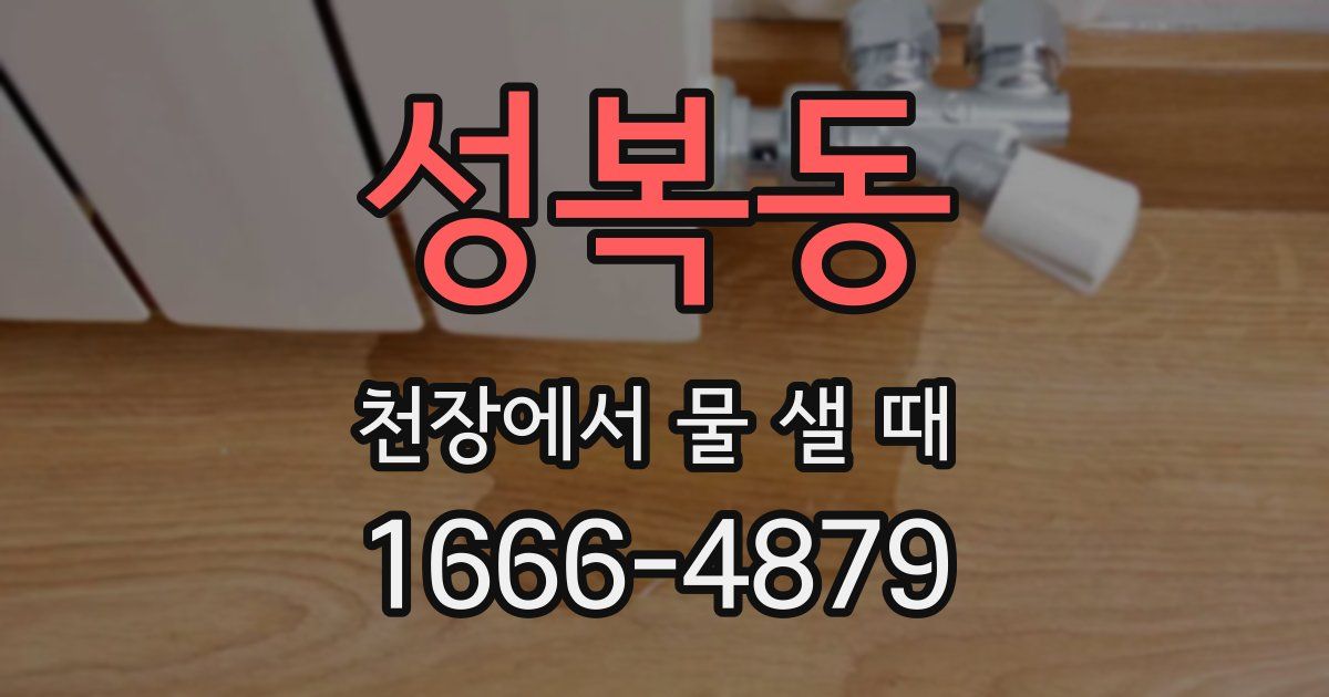성복동 천장에서 물 샐 때