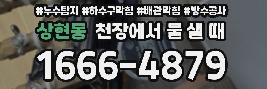상현동 천장에서 물 샐 때