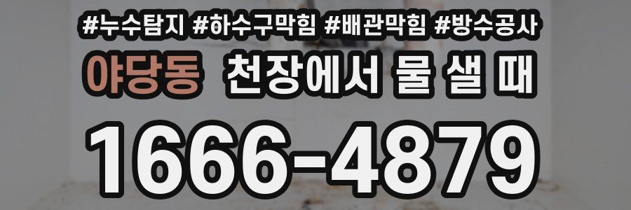 야당동 천장에서 물 샐 때