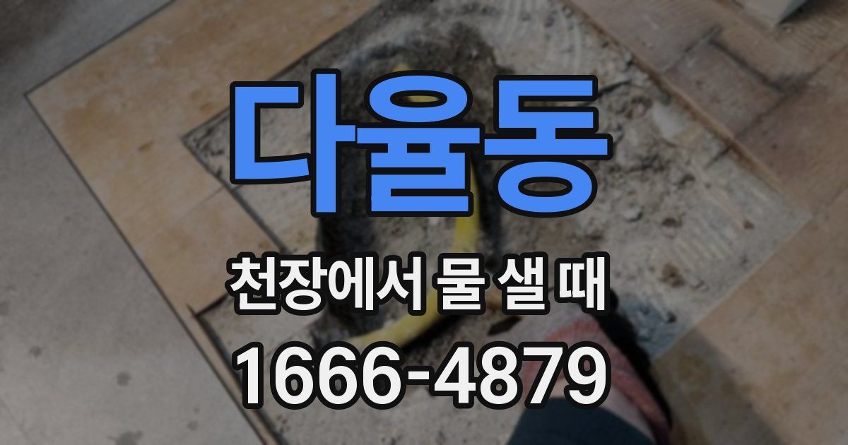 다율동 천장에서 물 샐 때