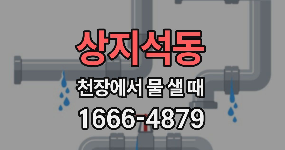 상지석동 천장에서 물 샐 때