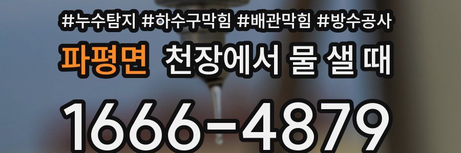 파평면 천장에서 물 샐 때