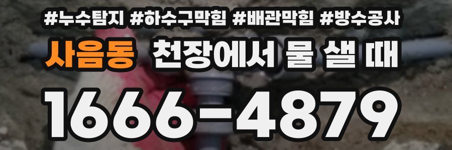 사음동 천장에서 물 샐 때