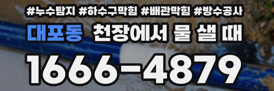 대포동 천장에서 물 샐 때