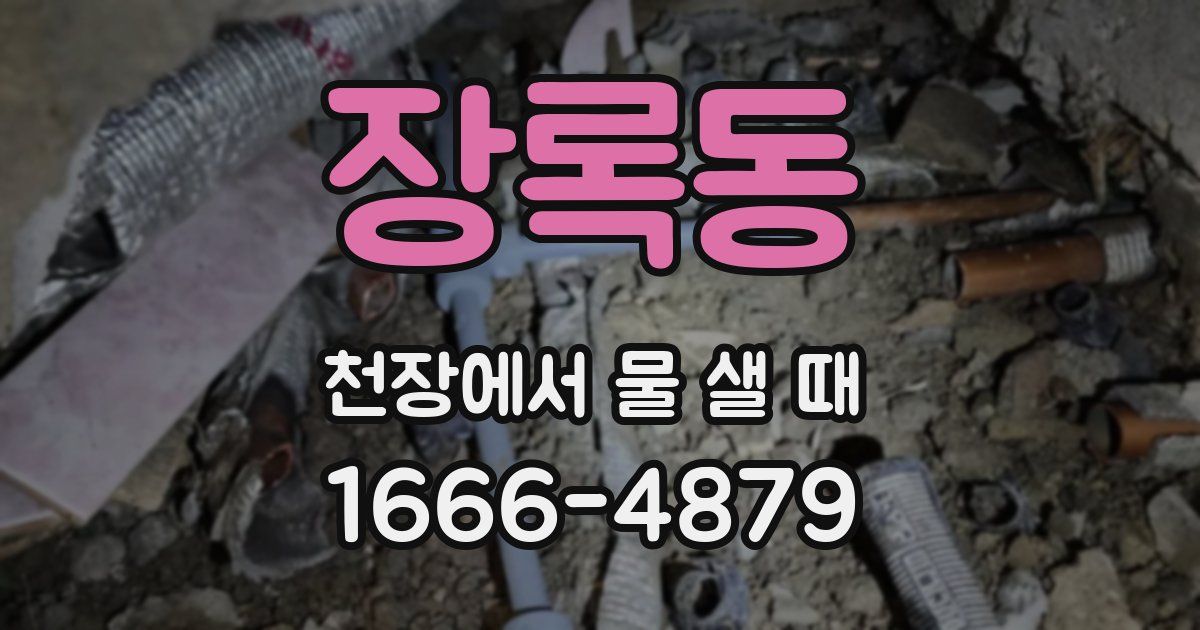 장록동 천장에서 물 샐 때