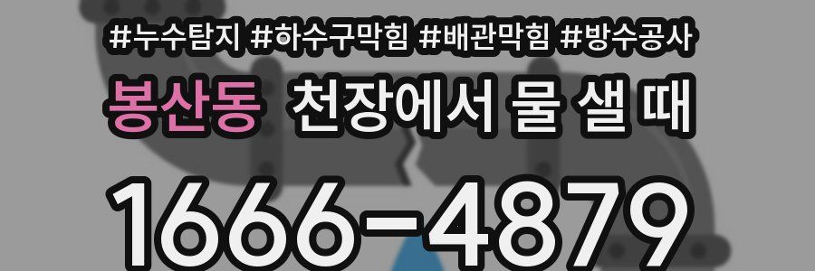 봉산동 천장에서 물 샐 때