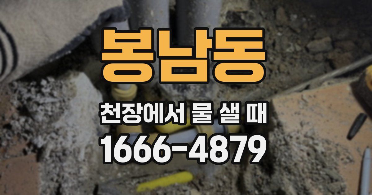 봉남동 천장에서 물 샐 때
