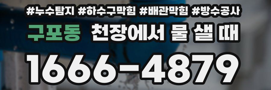 구포동 천장에서 물 샐 때