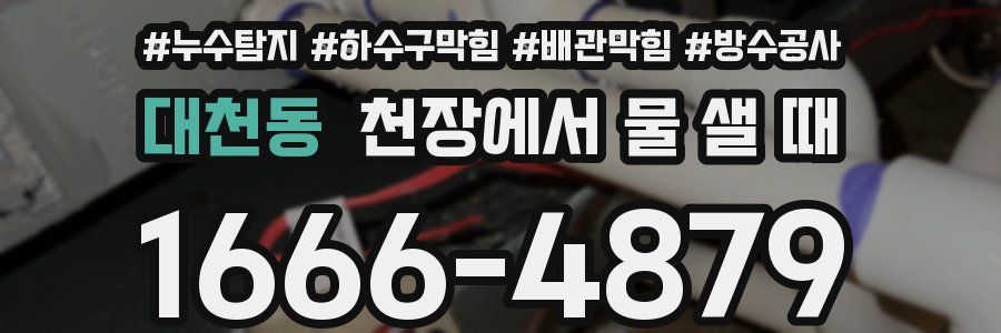 대천동 천장에서 물 샐 때