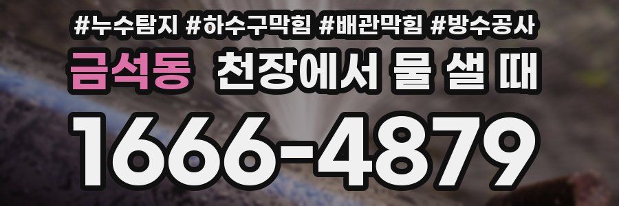 금석동 천장에서 물 샐 때