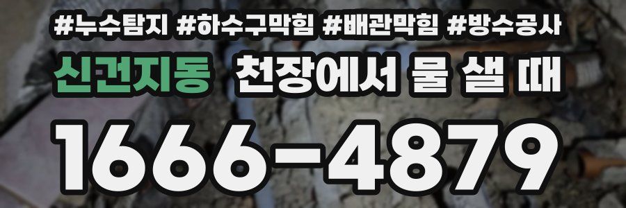 신건지동 천장에서 물 샐 때