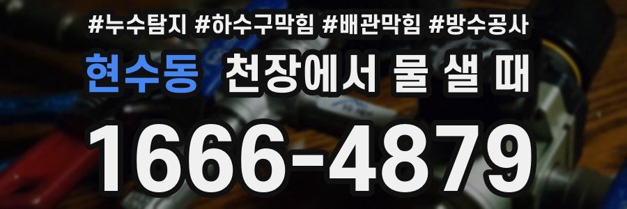 현수동 천장에서 물 샐 때