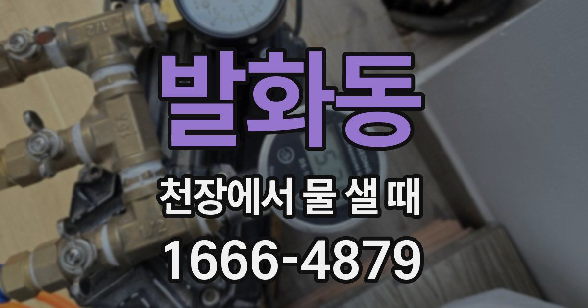 발화동 천장에서 물 샐 때