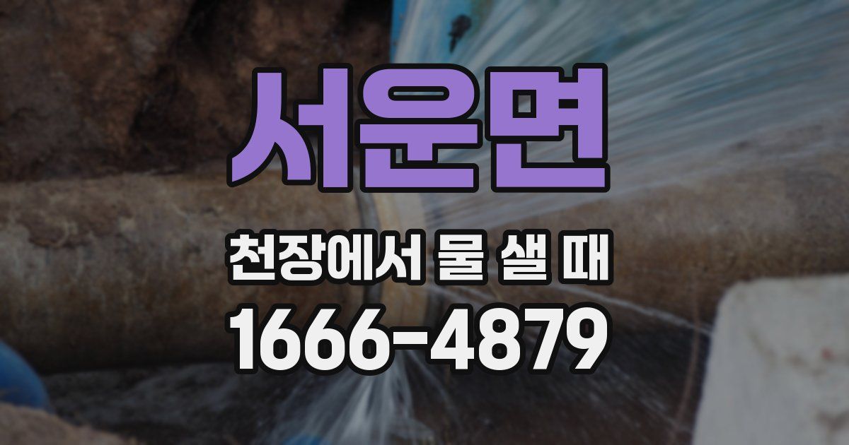 서운면 천장에서 물 샐 때