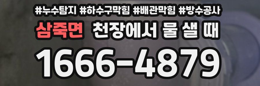 삼죽면 천장에서 물 샐 때