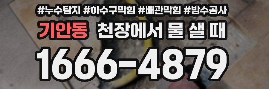 기안동 천장에서 물 샐 때