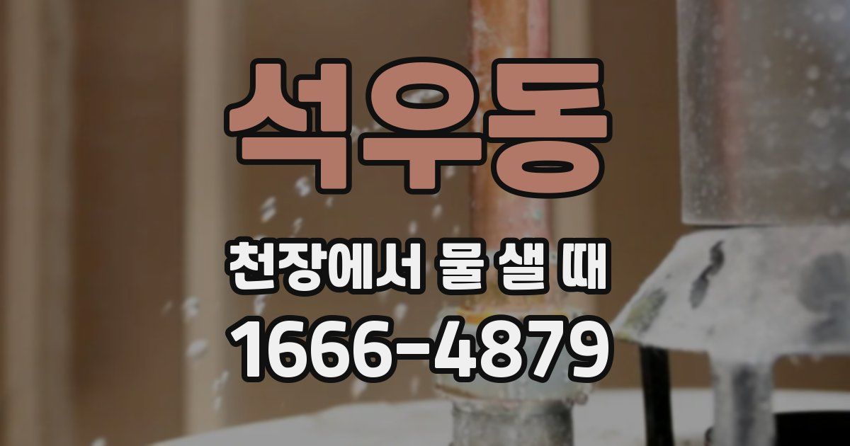 석우동 천장에서 물 샐 때