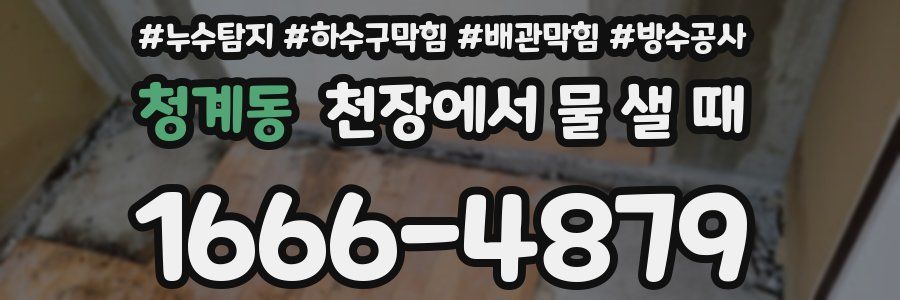 청계동 천장에서 물 샐 때