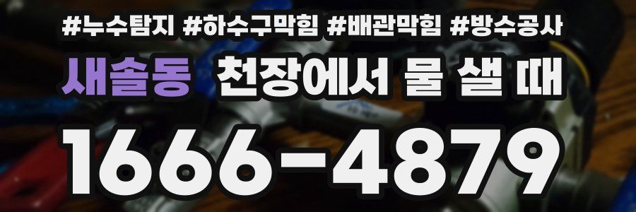 새솔동 천장에서 물 샐 때