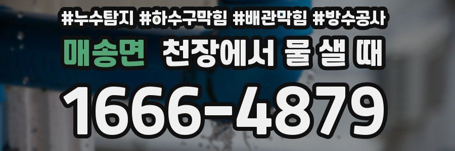 매송면 천장에서 물 샐 때