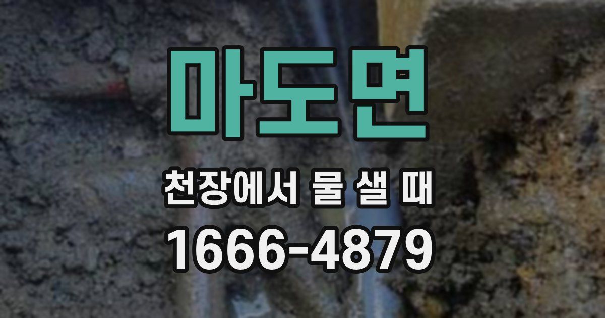마도면 천장에서 물 샐 때