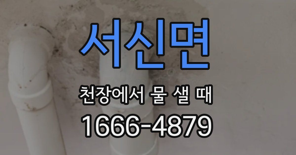 서신면 천장에서 물 샐 때