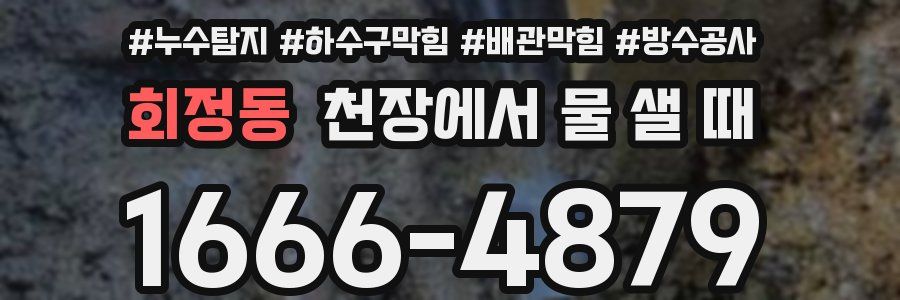 회정동 천장에서 물 샐 때