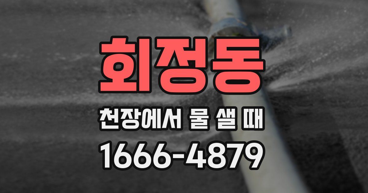 회정동 천장에서 물 샐 때