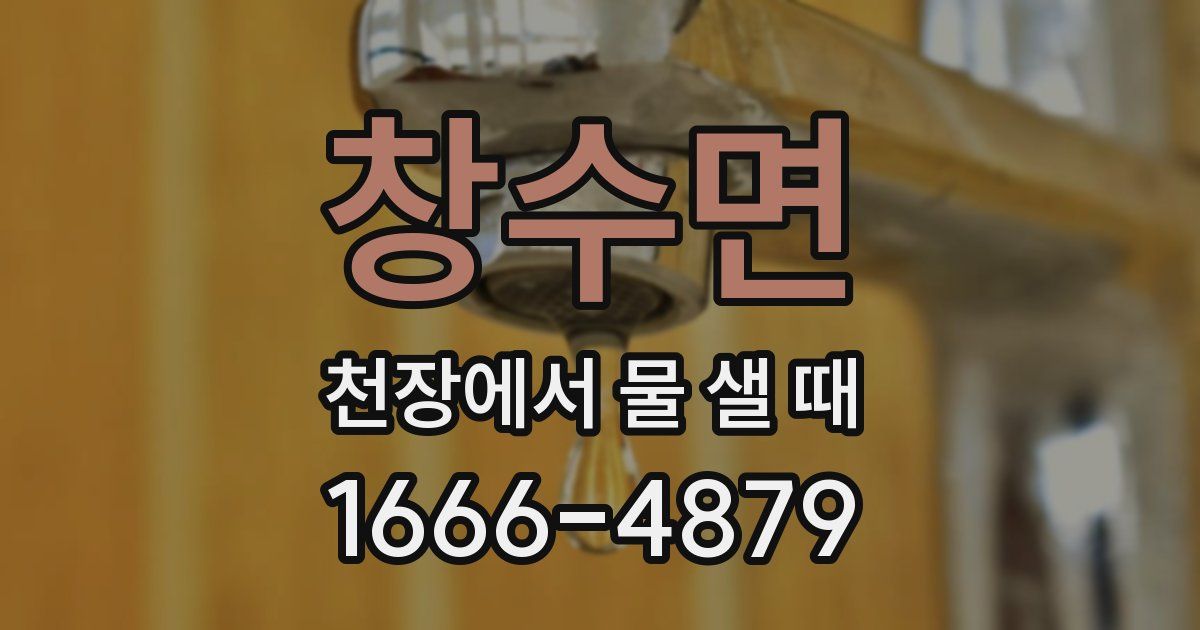 창수면 천장에서 물 샐 때