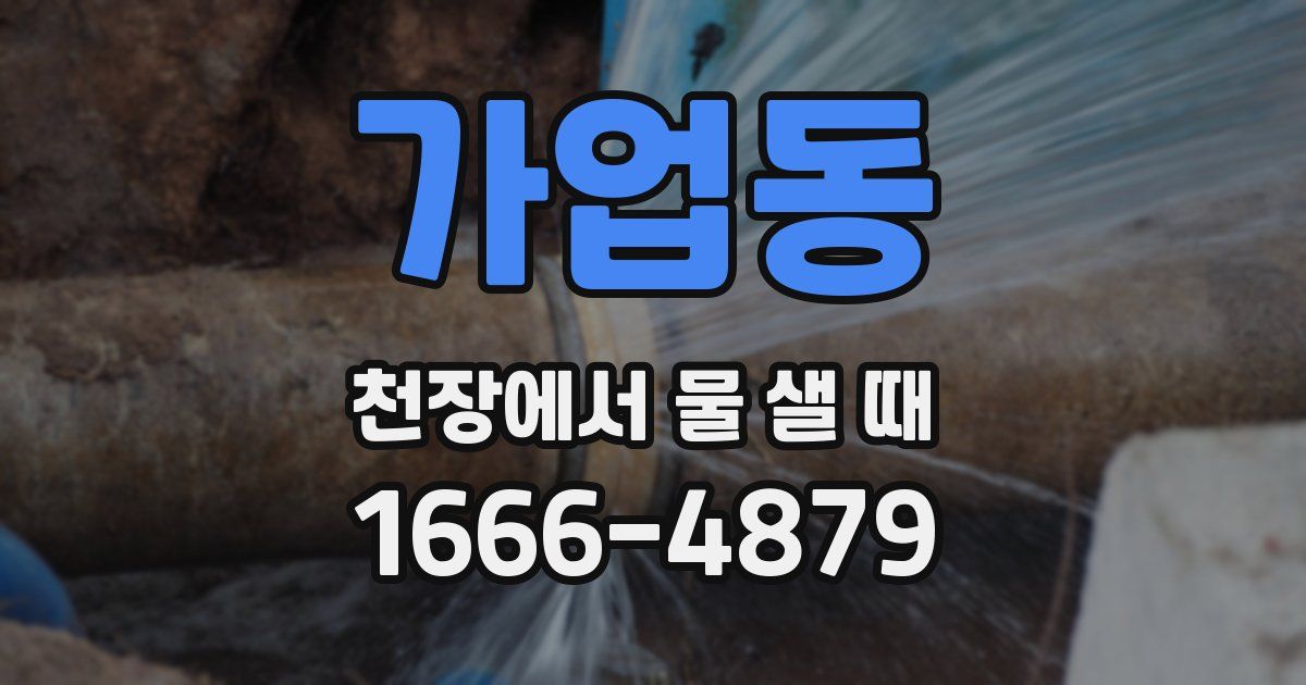 가업동 천장에서 물 샐 때