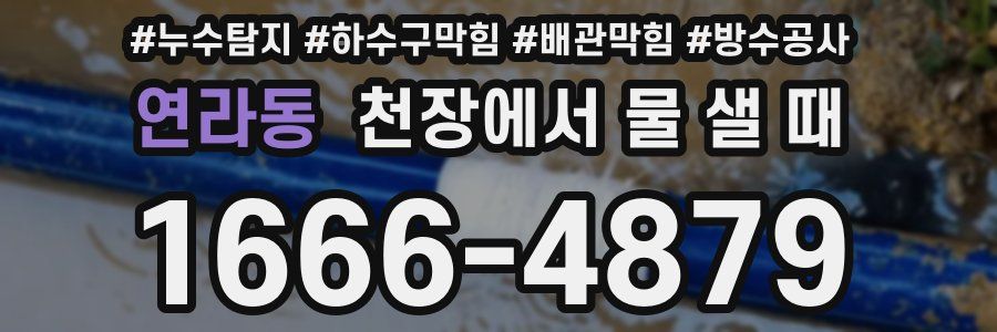 연라동 천장에서 물 샐 때
