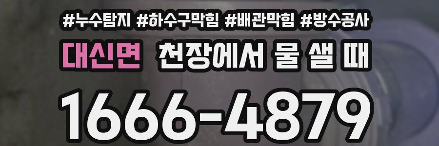 대신면 천장에서 물 샐 때