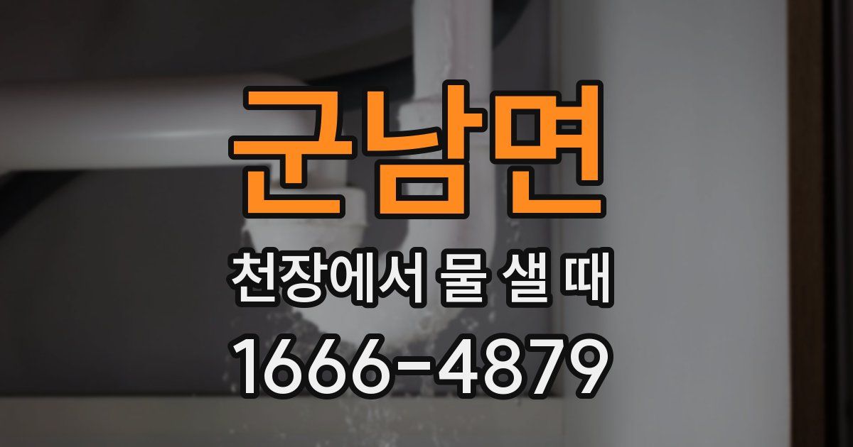 군남면 천장에서 물 샐 때